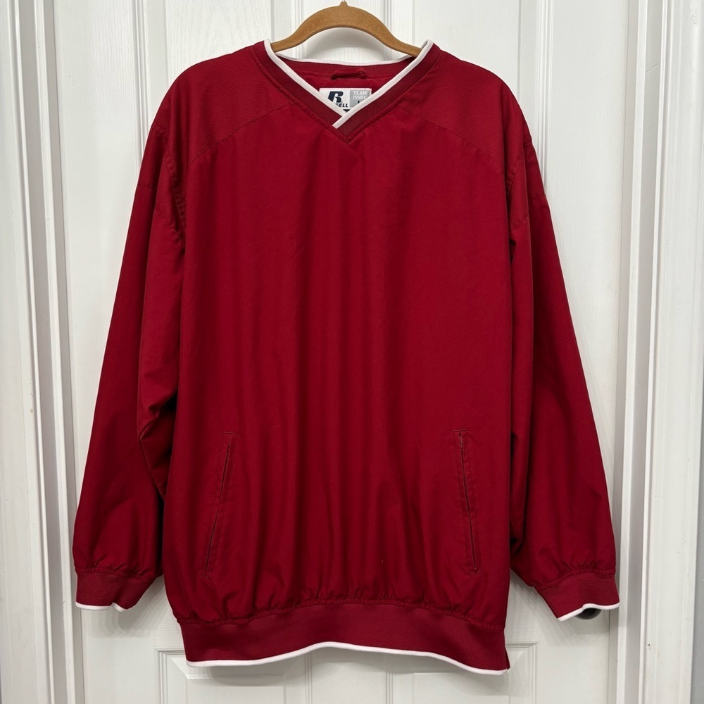 Red Pullover Windbreaker | Russell Team Issue | Men’s L